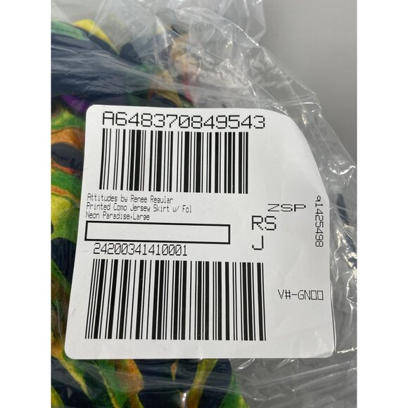 Attitudes by Renee Regular Printed Como Jersey Skirt w/ Foldover Waist Large NEW - Picture 2 of 7